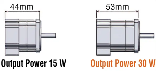 One Rank Higher Output Power at the Same Mounting Angle (Frame Size:42 mm)
