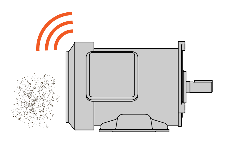 Comparing the noise level of a 750 W AC motor and a 750 W brushless motor, the brushless motor is approximately 20 dB lower.