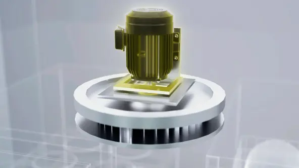 Industrial motor on circular platform 